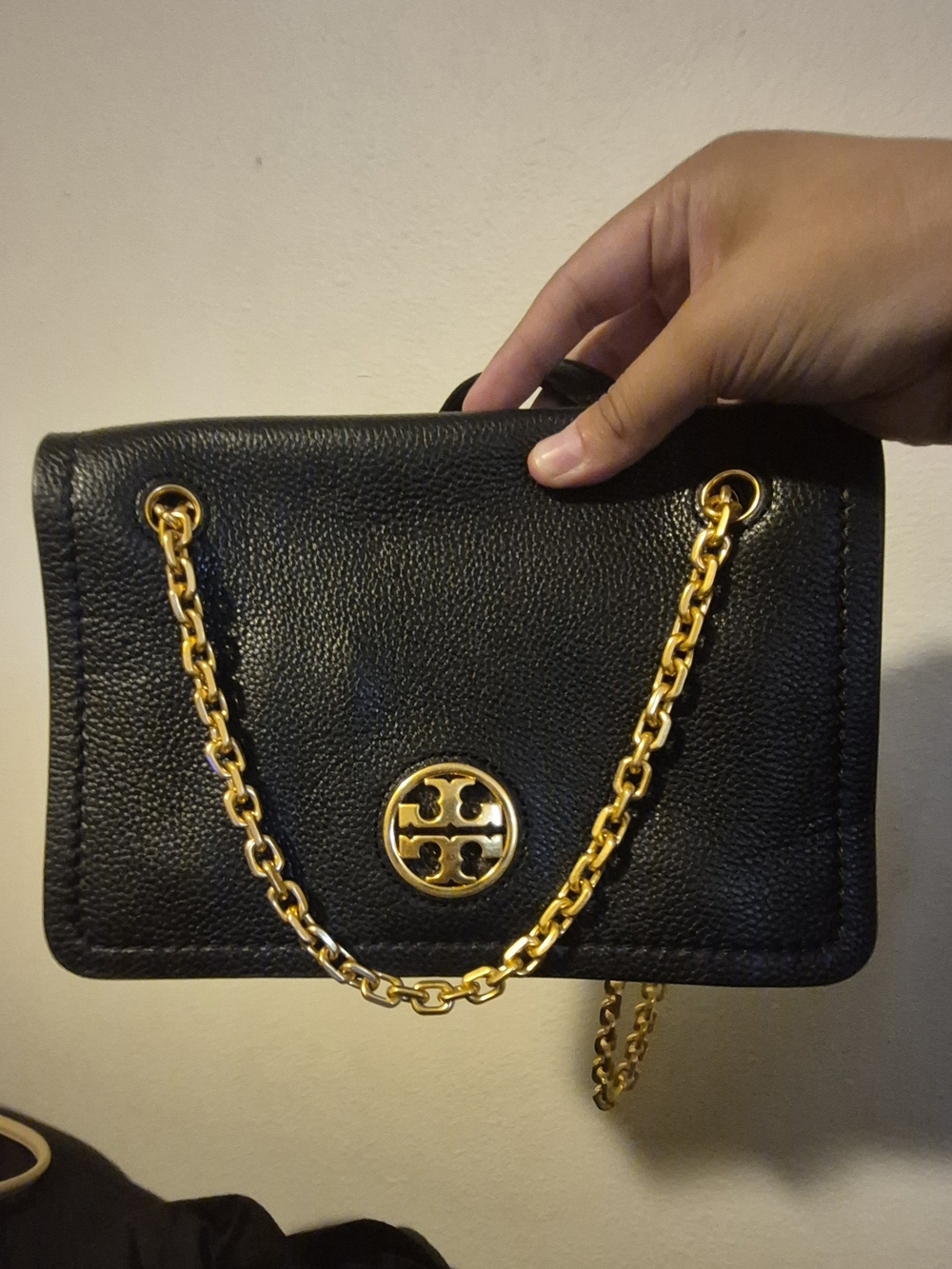 Tory Burch Black Leather Chain Shoulder Bag